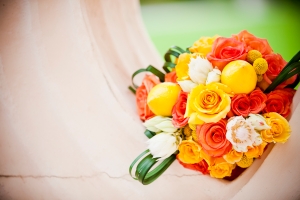 The bride requested a bright and summery bouquet. 