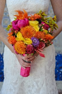 A Bright Bouquet Suitable for a Sunny Summer Wedding. 